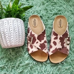 Arizona Jean Co. Cow Print Sandals Size 6